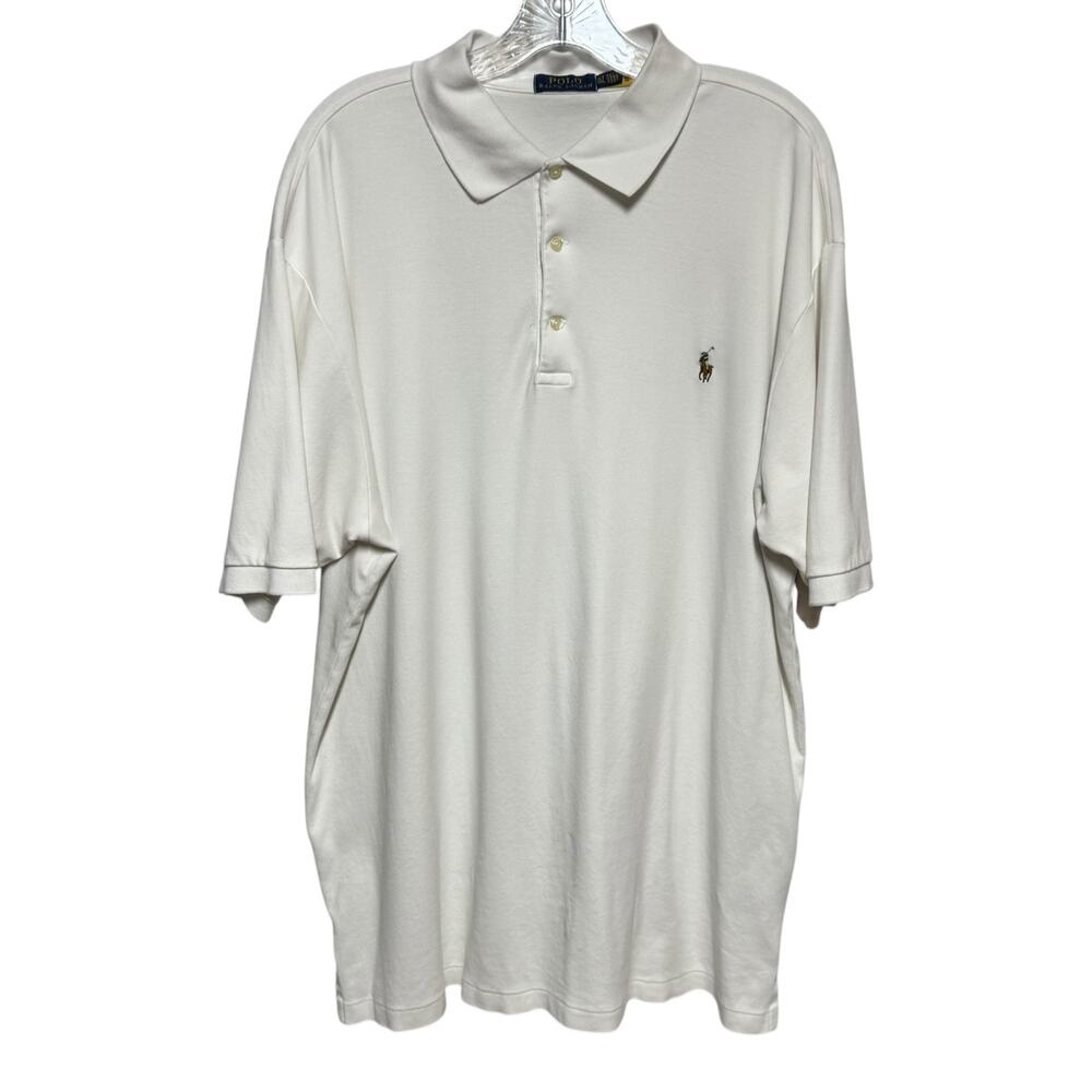 Ralph Lauren Flesh Pony Cotton Polo Shirt White Tall XL